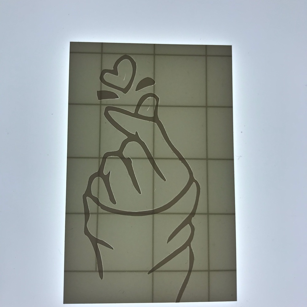 Finger heart vinyl decal